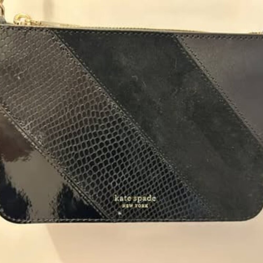 Kate Spade, Black Evening Bag, Mixed Textile